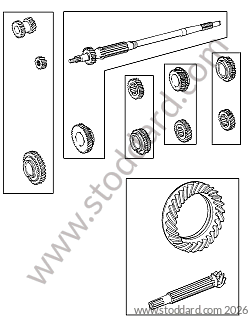 SET OF PINIONS FOR 5-SPEED GEARBOX for Porsche 912 &bull; 1966 &bull; 912 1.6 &bull; Coupe &bull; Manual Gearbox, 5 Speed