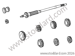 SET OF PINIONS FOR 4-SPEED GEARBOX for Porsche 912 &bull; 1966 &bull; 912 1.6 &bull; Coupe &bull; Manual Gearbox, 4 Speed