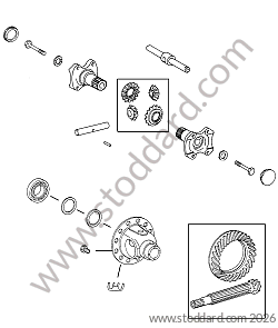 DIFFERENTIAL / SECONDARY SHAFT / DIFFERENTIAL BEARING / GEARBOX BELL for Porsche 911 65-69 &bull; 1965 &bull; 2.0L &bull; Coupe &bull; Manual Gearbox, 5 Speed