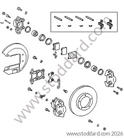 FRONT BRAKE DISC / FRONT BRAKE PADS / FRONT CALIPER for Porsche 912 &bull; 1966 &bull; 912 1.6 &bull; Coupe &bull; Manual Gearbox, 4 Speed