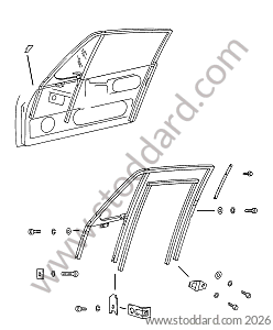 DOOR WINDOW SURROUND / WINDOW SURROUND SEAL for Porsche 911 65-69 &bull; 1969 &bull; 2.0T &bull; Coupe &bull; Manual Gearbox, 5 Speed