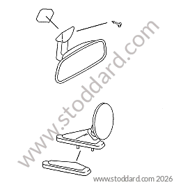 INTERIOR REAR VIEW MIRROR / EXTERIOR REAR VIEW MIRROR for Porsche 911 65-69 &bull; 1969 &bull; 2.0T &bull; Coupe &bull; Manual Gearbox, 4 Speed