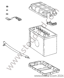 BATTERY / STRAP / TERMINAL / COVER / BRAID for Porsche 912 &bull; 1966 &bull; 912 1.6 &bull; Coupe &bull; Manual Gearbox, 4 Speed