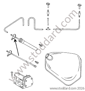 WINDSCREEN WASHER / WINDSCREEN WASHER JAR / WINDSCREEN WASHER PUMP / WINDSCREEN WASHER NOZZLE for Porsche 911 65-69 &bull; 1965 &bull; 2.0L &bull; Coupe &bull; Manual Gearbox, 5 Speed