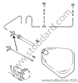 WINDSCREEN WASHER / WINDSCREEN WASHER JAR / WINDSCREEN WASHER PUMP / WINDSCREEN WASHER NOZZLE for Porsche 912 &bull; 1966 &bull; 912 1.6 &bull; Coupe &bull; Manual Gearbox, 4 Speed