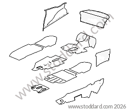 COMPLETE INTERIOR CARPET (Left-hand drive) for Porsche 911 70-73 &bull; 1970 &bull; 2.2S &bull; Coupe &bull; Manual Gearbox, 5 Speed