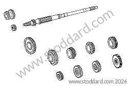 GEARBOX PINIONS / PRIMARY SHAFT FOR 5-SPEED GEARBOX for Porsche 911 70-73 &bull; 1972 &bull; 2.4T-E &bull; Targa &bull; Manual Gearbox, 5 Speed