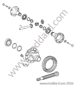 DIFFERENTIAL / SECONDARY SHAFT / DIFFERENTIAL BEARING / GEARBOX BELL for Porsche 911 70-73 &bull; 1972 &bull; 2.4S &bull; Targa &bull; Automatic Gearbox