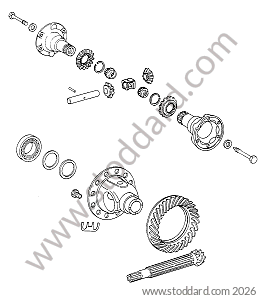 DIFFERENTIAL / SECONDARY SHAFT / DIFFERENTIAL BEARING / GEARBOX BELL, SPORTOMATIC GEARBOX for Porsche 911 70-73 &bull; 1972 &bull; 2.4T-K &bull; Coupe &bull; Automatic Gearbox