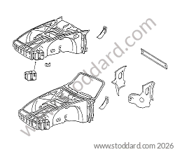 COMPLETE FRONT PART / BATTERY TRAY for Porsche 911 70-73 &bull; 1972 &bull; 2.4S &bull; Coupe &bull; Manual Gearbox, 4 Speed