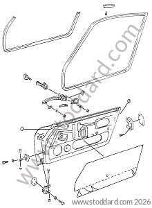 DOORS WITH INSTALLATION PARTS for Porsche 911 70-73 &bull; 1972 &bull; 2.4T-E &bull; Coupe &bull; Manual Gearbox, 4 Speed