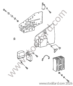 MOUNTING PLATE/REGULATOR/RELAY for Porsche 911 70-73 &bull; 1970 &bull; 2.2T &bull; Coupe &bull; Manual Gearbox, 4 Speed