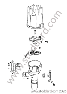 MAGNETTI MARELLI IGNITION HEAD / MAGNETTI MARELLI IGNITION ROTOR / MAGNETTI MARELLI PLATINUM SCREW for Porsche 911 70-73 &bull; 1972 &bull; 2.4T-V &bull; Coupe &bull; Manual Gearbox, 4 Speed