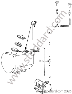 WINDSCREEN WASHER SYSTEM / SPRAY NOZZLE / PUMP for Porsche 911 70-73 &bull; 1973 &bull; 2.7 Rs &bull; Coupe &bull; Manual Gearbox, 5 Speed
