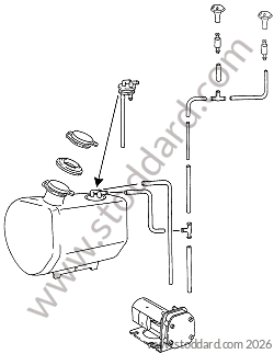 WINDSCREEN WASHER SYSTEM/SPRAY NOZZLE/PUMP for Porsche 911 70-73 &bull; 1972 &bull; 2.4S &bull; Coupe &bull; Manual Gearbox, 4 Speed