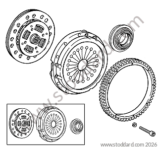 CLUTCH / CLUTCH DISC / CLUTCH MECHANISM / CLUTCH BEARING for Porsche 911 70-73 &bull; 1972 &bull; 2.4T-E &bull; Coupe &bull; Manual Gearbox, 4 Speed