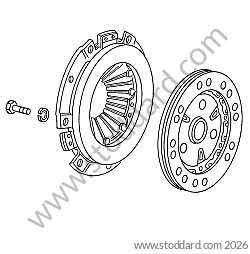CLUTCH / CLUTCH MECHANISM / CLUTCH DISC for Porsche 911 74-77 + 912E &bull; 1976 &bull; 912E &bull; Coupe &bull; Manual Gearbox, 5 Speed
