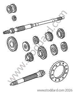 GEAR SETS / PRIMARY SHAFT / SECONDARY SHAFT / 5-SPEED GEARBOX for Porsche 911 74-77 + 912E &bull; 1976 &bull; 912E &bull; Coupe &bull; Manual Gearbox, 5 Speed