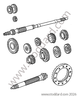 GEAR SETS / PRIMARY SHAFT / SECONDARY SHAFT / 5-SPEED GEARBOX for Porsche 911 74-77 + 912E &bull; 1977 &bull; 3.0 Carrera &bull; Coupe &bull; Manual Gearbox, 5 Speed