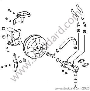 MASTER CYLINDER FOR CARS WITH BRAKE SERVO for Porsche 911 74-77 + 912E &bull; 1977 &bull; 2.7 &bull; Coupe &bull; Manual Gearbox, 4 Speed