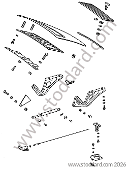 REAR HOOD / REAR HOOD GRILLE / REAR HOOD CYLINDER / REAR HOOD LOCK for Porsche 911 74-77 + 912E &bull; 1976 &bull; 2.7S &bull; Coupe &bull; Manual Gearbox, 4 Speed