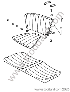 REAR SEAT FIXATION / REAR SEAT for Porsche 911 74-77 + 912E &bull; 1976 &bull; 912E &bull; Coupe &bull; Manual Gearbox, 5 Speed