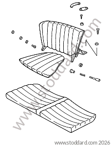 BUTTON / SCREWS FOLDING SEAT / REAR SEAT for Porsche 911 78-83 &bull; 1978 &bull; 3.0Sc &bull; Coupe &bull; Manual Gearbox, 5 Speed