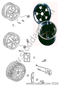 RIMS / WHEEL EMBLEM / COMPRESSOR / LOCKING NUT for Porsche 911 84-86 &bull; 1984 &bull; 3.2 &bull; Coupe &bull; Manual Gearbox, 5 Speed