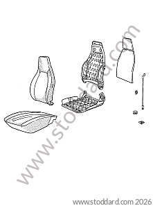 NON-SPORTS SEAT TRIM AND STRUCTURE for Porsche 911 84-86 &bull; 1984 &bull; 3.2 &bull; Coupe &bull; Manual Gearbox, 5 Speed