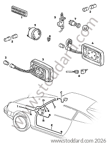 FAISCEAU DE CABLES / RETROVISEUR / CENTRALISATION for Porsche 911 84-86 &bull; 1984 &bull; 3.2 &bull; Coupe &bull; Manual Gearbox, 5 Speed