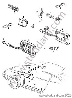 FAISCEAU DE CABLES / RETROVISEUR / CENTRALISATION for Porsche 911 84-86 &bull; 1985 &bull; 3.2 &bull; Coupe &bull; Manual Gearbox, 5 Speed