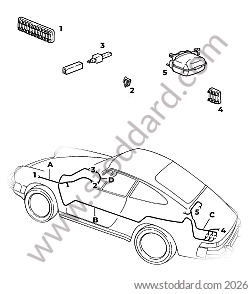 FAISCEAU DE CABLES ESSUIE GLACE ARRIERE for Porsche 911 Turbo + 965 &bull; 1984 &bull; 3.3 Turbo &bull; Coupe &bull; Manual Gearbox, 4 Speed