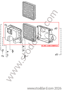 AIR FILTER / AIR FILTER HOUSING for Porsche 911 87-89 &bull; 1987 &bull; 3.2 G50 &bull; Coupe &bull; Manual Gearbox, 5 Speed