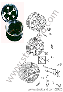 RIM / ANTI-THEFT NUT KIT / INFLATOR / TIRE PRESSURE CONTROLLER for Porsche 911 87-89 &bull; 1987 &bull; 3.2 G50 &bull; Coupe &bull; Manual Gearbox, 5 Speed