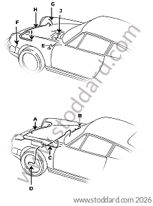 HEADLIGHT WIRE HARNESS / TRUNK LIGHT / SIDE INDICATOR / HEADLIGHT WASHER PUMP for Porsche 911 87-89 &bull; 1987 &bull; 3.2 G50 &bull; Coupe &bull; Manual Gearbox, 5 Speed