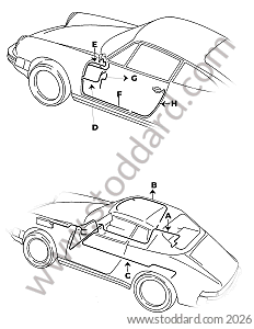 WINDOW REGULATOR / CONVERTIBLE / MIRROR / LOCKING CABLE HARNESS for Porsche 911 87-89 &bull; 1987 &bull; 3.2 G50 &bull; Coupe &bull; Manual Gearbox, 5 Speed