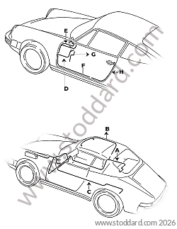 WINDOW REGULATOR / CONVERTIBLE / MIRROR / LOCKING CABLE HARNESS for Porsche 911 87-89 &bull; 1987 &bull; 3.2 G50 &bull; Coupe &bull; Manual Gearbox, 5 Speed