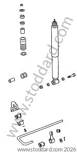 REAR SHOCK ABSORBER / REAR STABILIZER BAR for Porsche 911 Turbo + 965 &bull; 1976 &bull; 3.0 Turbo &bull; Coupe &bull; Manual Gearbox, 4 Speed