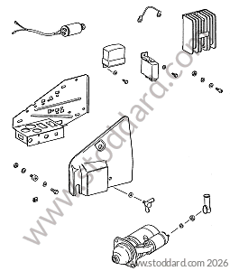 IGNITION BOX / STARTER / ELECTRICAL BOX BRACKET for Porsche 911 Turbo + 965 &bull; 1975 &bull; 3.0 Turbo &bull; Coupe &bull; Manual Gearbox, 4 Speed