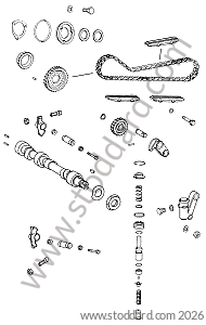 CAMSHAFT / TIMING CHAIN / ROCKER BODY / LEFT SIDE for Porsche 914 &bull; 1970 &bull; 914/6 &bull; Manual Gearbox, 5 Speed