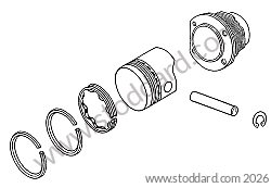 CYLINDER WITH PISTON / RING for Porsche 914 &bull; 1974 &bull; 914/4 1.8 Injection &bull; Manual Gearbox, 5 Speed