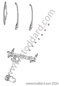 WINDSCREEN WIPER SYSTEM for Porsche 914 &bull; 1970 &bull; 914/4 1.7 &bull; Manual Gearbox, 5 Speed