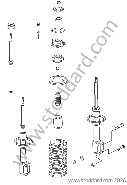 SUSPENSION SHOCK ABSORBER FRONT for Porsche 924 76-79 &bull; 1976 &bull; 924 2.0 &bull; Coupe &bull; Manual Gearbox, 4 Speed