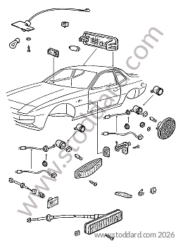 INTERIOR LIGHT/DIRECTION INDICATOR LIGHT for Porsche 924 80-85 &bull; 1981 &bull; 924 Carrera Gt &bull; Coupe &bull; Manual Gearbox, 5 Speed