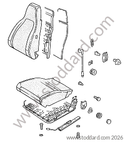FRONT SEAT SINGLE PARTS for Porsche 924S &bull; 1986 &bull; 924S 2.5 &bull; Coupe &bull; Manual Gearbox, 5 Speed