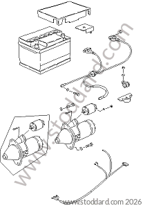 STARTER BATTERY WIRING HARNESSES for Porsche 924S &bull; 1986 &bull; 924S 2.5 &bull; Coupe &bull; Manual Gearbox, 5 Speed