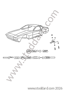 COVER INSIGNIAS for Porsche 924S &bull; 1986 &bull; 924S 2.5 &bull; Coupe &bull; Manual Gearbox, 5 Speed