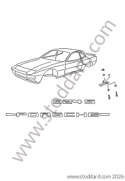 COVER INSIGNIAS for Porsche 924S &bull; 1987 &bull; 924S 2.5 &bull; Coupe &bull; Manual Gearbox, 5 Speed
