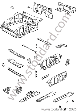 WHEEL WELL / CROSSBEAM / FRAME SIDE RAIL for Porsche 928 78-82 &bull; 1978 &bull; 928 4.5 &bull; Coupe &bull; Manual Gearbox, 5 Speed