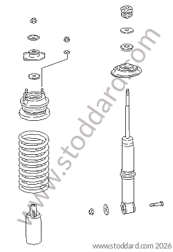 FRONT SHOCK ABSORBER / FRONT SHOCK ABSORBER HEAD for Porsche 928 83-86 &bull; 1983 &bull; 928 4.7S &bull; Coupe &bull; Manual Gearbox, 5 Speed
